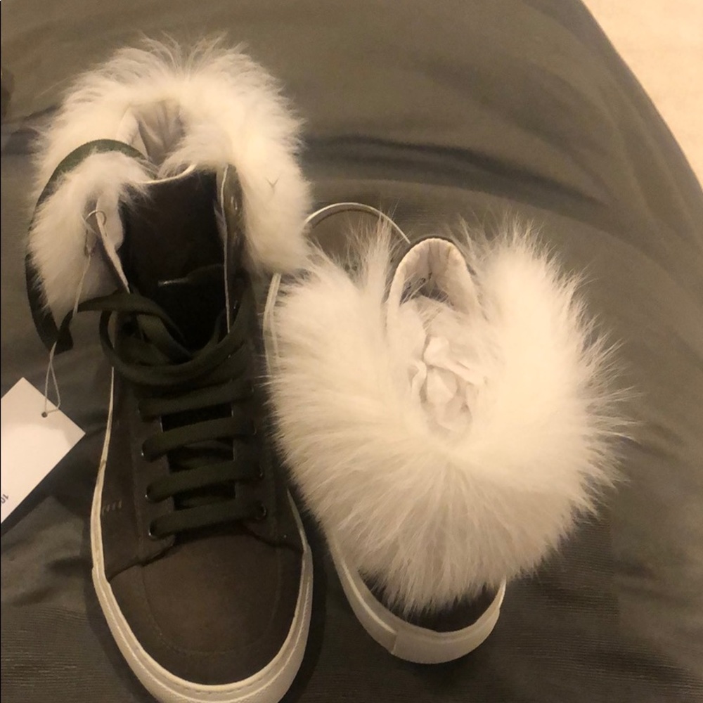 Yves Salomon fur sneakers